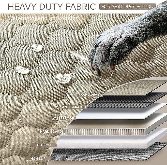 Back Seat Extender for Dogs, Heavy Duty Dog Car Seat Cover for Back Seat and Aggressive Chewer, Large Hard Bottom Car Seat Cover for Dogs, Dog Hammock for Car, Travel Pet Car Bed for Car, SUV, Truck-Mewly Pet