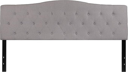 Flash Furniture Cambridge Tufted Upholstered King Size Headboard in Light Gray Fabric