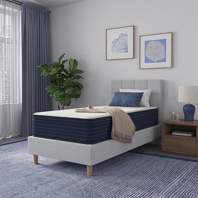 NapQueen Twin-XL Size, 10 Inch New Victoria Hybrid Cooling Gel Infused Pocket Spring and Memory Foam Mattress, Bed in a Box, CertiPUR-US Certified