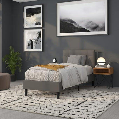 Flash Furniture Lennox Tufted Upholstered Twin Size Headboard in Gray Vinyl