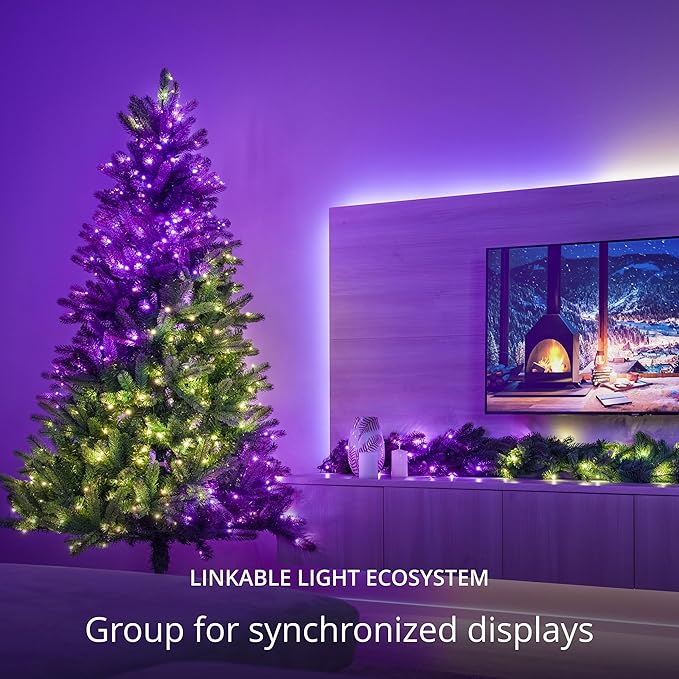 Twinkly App-Controlled 105ft Smart String LED Lights with 400 RGB+W LEDs- WiFi & Bluetooth Connectivity, Sync with Music, Indoor/Outdoor Use (IP44), Compatible with Google Assistant & Amazon Alexa