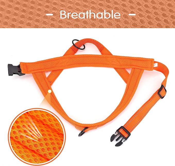 Didog No Pull Dog Harness with Soft Mesh Padded,Reflective & Quick Fit Light Weight Dog Strap Vest Harness,Easy for Walking Training (L:Chest 26-32", Orange)-Mewly Pet