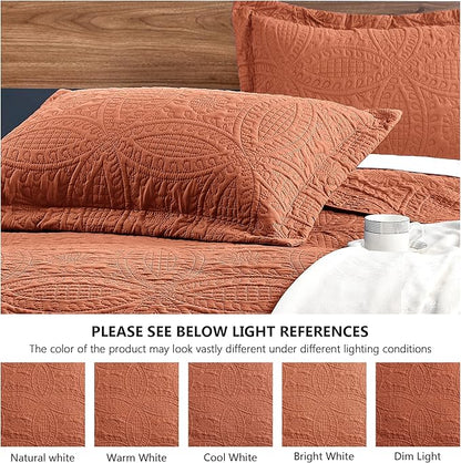 Love's cabin Twin Quilt Set Umber Bedspreads - Soft Bed Summer Lightweight Bedspread Comforter - Modern Style Coin Pattern Coverlet for All Season - 2 Pieces (1 Quilt, 1 Pillow Sham)