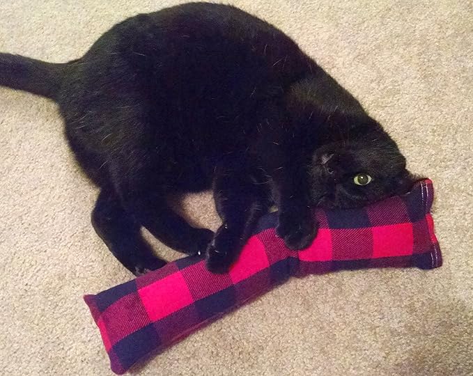 15" Catnip Cat Kicker Toys/Kitty Kick Sticks/Cat-Nip Kick Sticks (Red/Black Flannel) (Kickers Filled with 1 oz Premium Canadian Catnip)-Mewly Pet