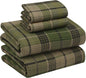 RUVANTI Flannel Sheets King Size - 100% Cotton Brushed King Size Sheets Set - Deep Pockets 16 Inches Bed Sheets - All Seasons Breathable & Extra Soft - Warm & Cozy, 4 Piece, DNA Plaid
