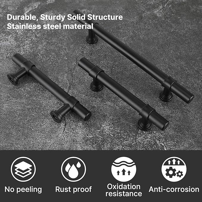 goldenwarm 25 Pack Black Cabinet Pulls 3 Inch Kitchen Cabinet Handles Black Drawer Handles Modern Dawer Pulls and Knobs Kitchen Hardware for Dresser Bathroom