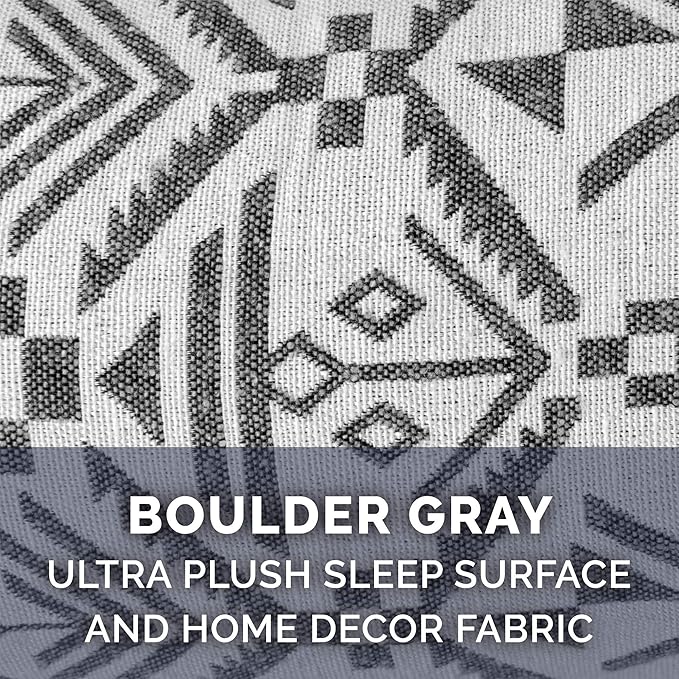 Furhaven Orthopedic Dog Bed for Large Dogs w/ Removable Bolsters & Washable Cover, For Dogs Up to 95 lbs - Plush & Southwest Kilim Woven Decor Sofa - Boulder Gray, Jumbo/XL-Mewly Pet