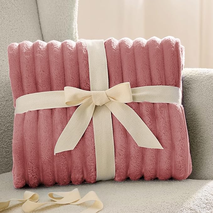 Bedsure GentleSoft Brick Dust Fleece Blanket for Couch - Cozy Soft Blankets for Women, Cute Small Throws for Girls, 50x70 Inches