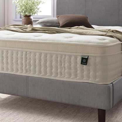 ZINUS 13 Inch Euro Top Pocket Spring Hybrid Mattress, Queen, Pressure Relief, Pocket Innersprings for Motion Isolation, Mattress in A Box