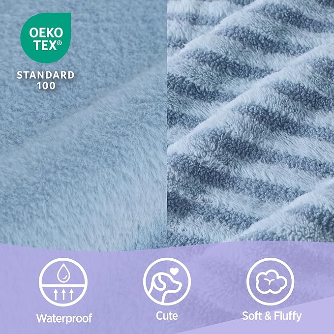 LE SURE Cute XL Dog Beds, Orthopedic Waterproof Dog Bed for Extra Large Dogs, Non-Slip Bottom and Egg-Crate Foam Big Pet Couch Sofa with Washable Removable Cover, Blue-Mewly Pet