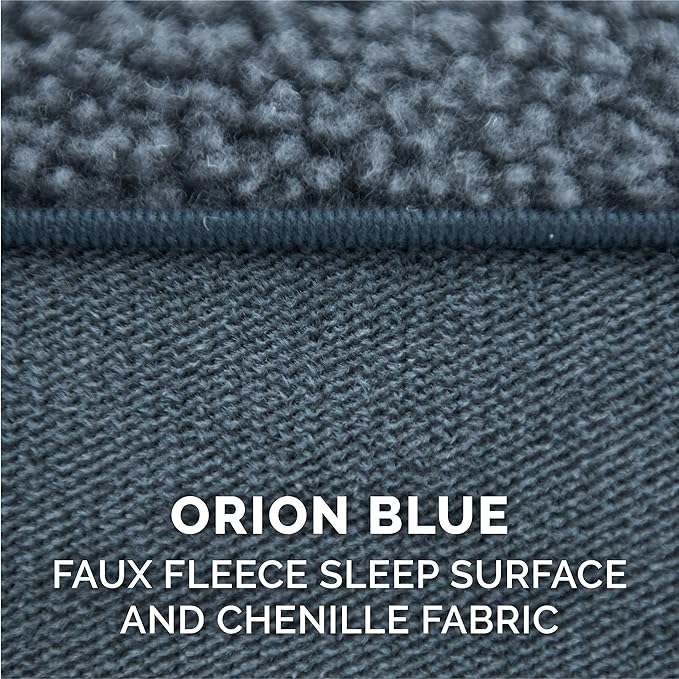 Furhaven Orthopedic Dog Bed for Large Dogs w/ Removable Bolsters & Washable Cover, For Dogs Up to 95 lbs - Sherpa & Chenille Sofa - Orion Blue, Jumbo/XL-Mewly Pet