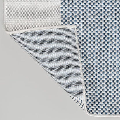JONATHAN Y Geometric Organic Shapes Indoor Outdoor Runner Rug 2X8 Cream/Navy, Zia Modern for Backyard, Patio, Porch, Easy-Cleaning, High Traffic, Pet-Friendly, Non-Shedding (TSN306B-28)