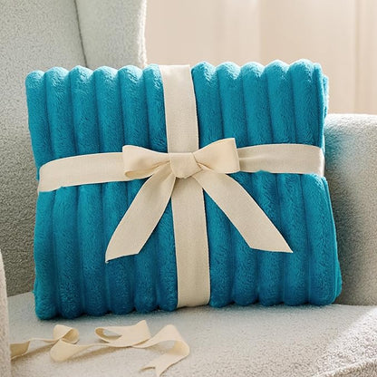 Bedsure Teal Fleece Blanket for Couch - Super Soft Cozy Twin Blankets for Women, Cute Small Throws for Girls, 60x80 Inches