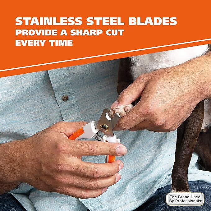 WAHL Pet Nail Clipper for Cutting Dog, Cat, & Animal Claws with Razor Sharp Stainless Steel Blades & Protective Safety Guard Locks for Safe Claw Care – Model 858448-Mewly Pet