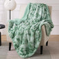 Bedsure GentleSoft Sherpa Fluffy Blanket Twin Size - Fleece Warm and Cozy Throw for Women Gift, Plush & Fuzzy Faux Fur Christmas Blanket for Couch, Bed Decor, Tie Dye Design, Sage Green, 60x80 Inches