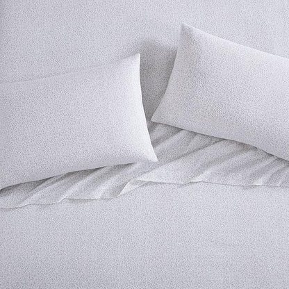 Laura Ashley - Flannel Sheets Queen Size, Anti-Pilling & Wrinkle Resistant Cotton, Touchably Soft for All-Season Comfort - Bed Sheets with Matching Pillowcases & Fitted Sheet (Chelsie Vine Grey)