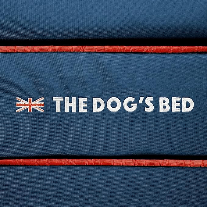 The Dog’s Bed Orthopedic Dog Bed XXL Blue Oxford with Red Trim UK Flag Dog Bed 51.5x39, Memory Foam, Pain Relief: Arthritis, Post Surgery, Lameness, Veterinary Approved, Waterproof Washable Cover-Mewly Pet
