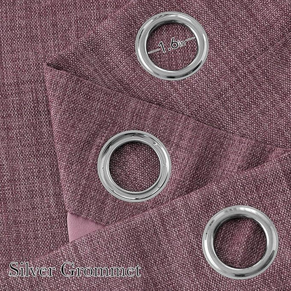 NICETOWN Faux Linen Greyish Purple Blackout Curtains 84 inches Long for Living Room - Privacy Panels for Bedroom, Modern Farmhouse Style Easy Care Grommet Top, 2 Panels, W52 by L84