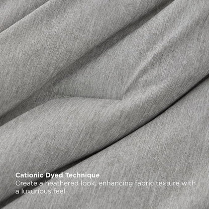 Bedsure King Size Comforter Set Dark Grey - Bed in a Bag King Bedding 7 Pieces, Cationic Dyed Bed Set Gift for Family, Dark Grey Soft Bedding for All Seasons Comforter with Sheets, Pillowcases & Shams