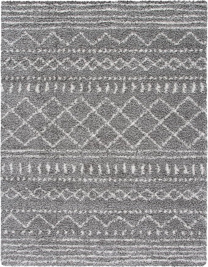 SAFAVIEH Arizona Shag Collection Area Rug - 9' x 12', Brown & Ivory, Moroccan Design, Non-Shedding & Easy Care, 1.6-inch Thick Ideal for High Traffic Areas in Living Room, Bedroom (ASG741B)