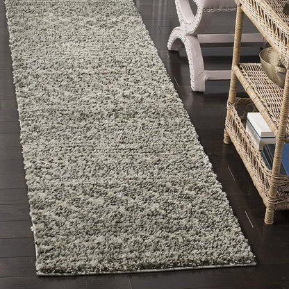 SAFAVIEH Arizona Shag Collection Runner - 2'6" x 14', Brown & Ivory, Moroccan Design, Non-Shedding & Easy Care, 1.6-inch Thick, Ideal for The Living Room, Dining, Bedroom (ASG741B)