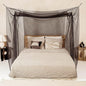 Black Mosquito Net for Single to King-Sized Beds – No Openings & 6 Hanging Loops – Decorative Rectangular Shape for Home & Travel – Bed Canopy Hanging Kit & Carrying Bag Included