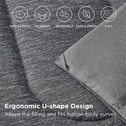 Bedsure Full Comforter Set - Cooling and Warm Bed Set, Dark Grey Reversible Bedding for All Season, 3 Pieces, 1 Full Size Comforter (82"x88") and 2 Pillow Cases (20"x26")