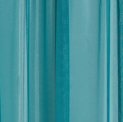 LinenZone Teal Window Scarf Valance in 144 Inch Size. Use Window Scarves as Canopy Bed or Backdrop Curtains, Curtain Scarf, or Sheer Fabric for Draping. (Amazing 55 x 144, Teal)