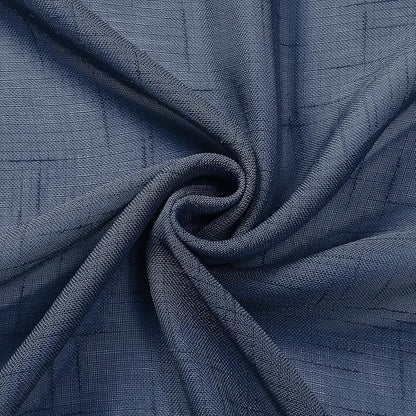 Aiyueng Kirei 2 PCS Faux Linen Navy Blue Kitchen Sheer Curtains 36 inch Length, Soft Lightweight Textured Short Cafe Curtains for Farmhouse Bathroom Bedroom Small Windows, Each 30Wx36L inch, Navy