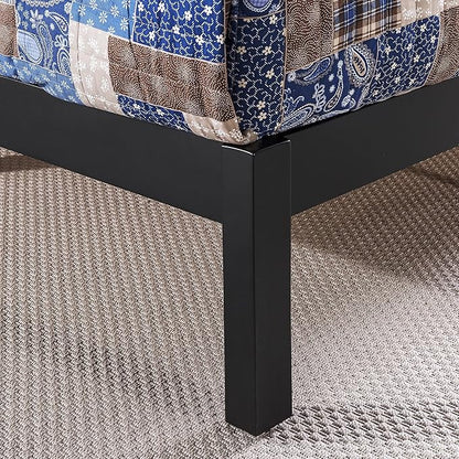ZINUS Santiago Platform Bed Frame, Wood Slat Support, No Box Spring Needed, Easy Assembly, Queen, Black