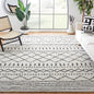 SAFAVIEH Area Rug 8x10 - Arizona Shag Collection - Large - Ivory & Black, Moroccan Design, Non-Shedding & Easy Cleaning, Ultra Plush Thick Pile, Ideal for Living Room, Bedroom, Dining Space (ASG741Z)
