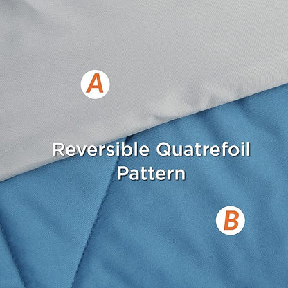 Bedsure Twin XL Comforter Set - 5 Pieces Reversible Slate Blue Bedding, Twin XL Size Bed Set for All Seasons, Bed in a Bag with Down Alternative Comforter, Sheets, Pillowcase & Sham