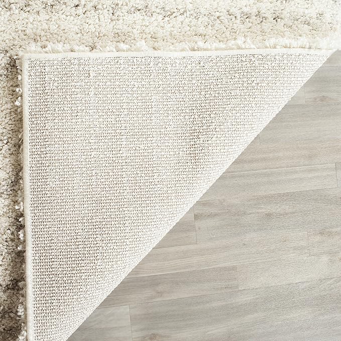 SAFAVIEH Arizona Shag Collection Area Rug - 6' x 8', Ivory & Beige, Moroccan Design, Non-Shedding & Easy Care, 1.6-inch Thick, Ideal for The Living Room, Dining, Bedroom (ASG741A)