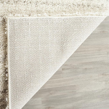 SAFAVIEH Arizona Shag Collection Area Rug - 6' x 8', Ivory & Beige, Moroccan Design, Non-Shedding & Easy Care, 1.6-inch Thick, Ideal for The Living Room, Dining, Bedroom (ASG741A)
