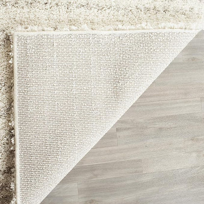 SAFAVIEH Arizona Shag Collection Accent Rug - 2'6" x 4', Ivory & Beige, Moroccan Design, Non-Shedding & Easy Care, 1.6-inch Thick Ideal for High Traffic Areas in Foyer, Living Room, Bedroom (ASG741A)