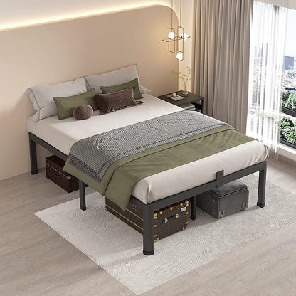 MAF 14 Inch Queen Metal Platform Bed Frame with Round Corner Legs, 3000 LBS Heavy Duty Steel Slats Support, Noise Free, No Box Spring Needed, Easy Assembly