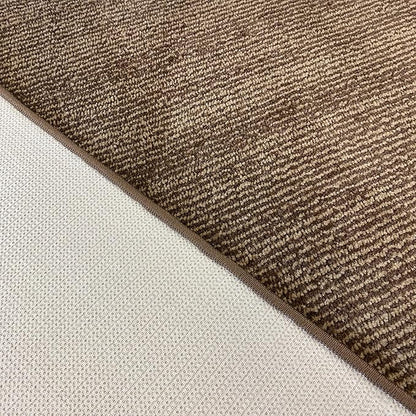 Custom Length Cut to Size Wide Width Carpet Runner Rug for Hallways, Slip Resistant Latex Rubber Backed, 31 inch Wide X Customized Length, Stripe Brown, 31 inch X 17 feet