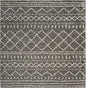 SAFAVIEH Arizona Shag Collection Area Rug - 10' Square, Charcoal/Beige, Geometric Design, Plush 1.6 Inch Thick Ideal for High Traffic Areas in Living Room, Bedroom, Dining (ASG741B)