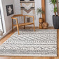 SAFAVIEH Arizona Shag Collection Accent Rug - 3'2" x 5', Ivory & Black, Moroccan Design, Non-Shedding & Easy Care, 1.6-inch Thick Ideal for High Traffic Areas in Foyer, Living Room, Bedroom (ASG741Z)