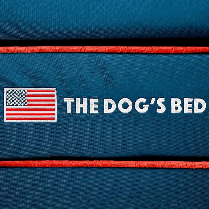 The Dog’s Bed, Large Blue Oxford with Red Trim USA Flag Dog Bed 36x27 Memory Foam, Pain Relief: Arthritis, Post Surgery, Lameness, Supportive, Calming, Waterproof Washable Cover, Veterinary Approved-Mewly Pet