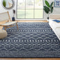 SAFAVIEH Arizona Shag Collection Area Rug - 6'7" Square, Slate Blue & Ivory, Moroccan Design, Non-Shedding & Easy Care, 1.6-inch Thick Ideal for High Traffic Areas in Living Room, Bedroom (ASG741L)