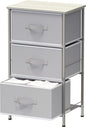 Simple Houseware 3 Drawer Nightstand Dresser with Wood Top, Grey