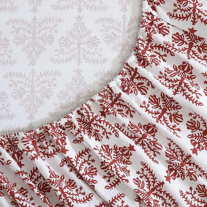 Eddie Bauer - Flannel Sheets Twin Size, Anti-Pilling & Wrinkle Resistant Cotton, Touchably Soft for All-Season Comfort - Bed Sheets with Matching Pillowcase & Fitted Sheet (Jolly Trees Red)
