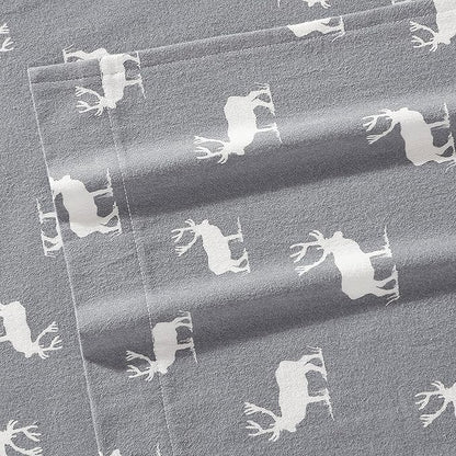 Eddie Bauer - Full Sheets, Cotton Flannel Bedding Set, Brushed For Extra Softness, Cozy Home Decor (Elk Grove, Full)