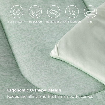 Bedsure California King Comforter Set - Cooling and Warm Bed Set, Sage Green Reversible Bedding for All Season, 3 Pieces, 1 California King Size Comforter (104"x96") and 2 Pillow Cases (20"x36")