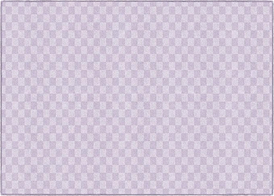 Flagship Carpets Schoolgirl Style Lavender Checkerboard Educational Area Rug for Kids Room Seating Décor, Children's Classroom, Play Carpet for Teaching and Playroom, 5' x 7'6", Purple