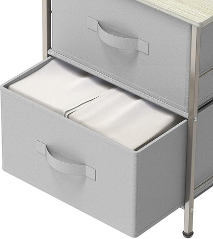 Simple Houseware 2 Tier Night Stands Dresser for Bedroom Organizer Drawer Storage Tower, Grey