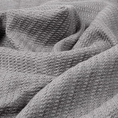 COTTON CRAFT Soft Cotton Thermal Blanket - Plush Herringbone Twill - All Season Luxurious Breathable Skin Friendly Lightweight Cooling Throw Blanket - Sofa Couch Travel Camping Dorm - Full Queen Grey