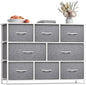 Sorbus Dresser with 8 Drawers - Chest Organizer Unit with Steel Frame Wood Top & Handle Easy Pull Fabric Bins for Clothes - Wide Storage Furniture for Bedroom, Hallway, Living Room, Nursery & Closet