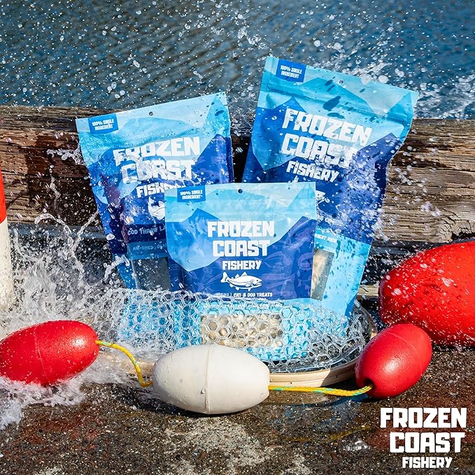 Frozen Coast Capelin Cat & Dog Treats- Single-Ingredient, All-Natural, High-Protein, Omega-3s, Fish Snacks (3 oz Bag)-Mewly Pet